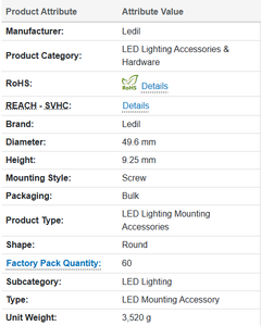 LEDils C14123.Clamp-CXA15-18 PMMA ฐานโคมไฟ LED ทรงกลมสำหรับครีส CXA15 - Product Image 4