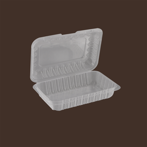 Tiya Disposable <b>Plastic</b> Heat Resistant Food Storage <b>Containers</b> <b>Clear</b> 3-Compartment Square Hinged Food <b>Container</b> - Product Image 3