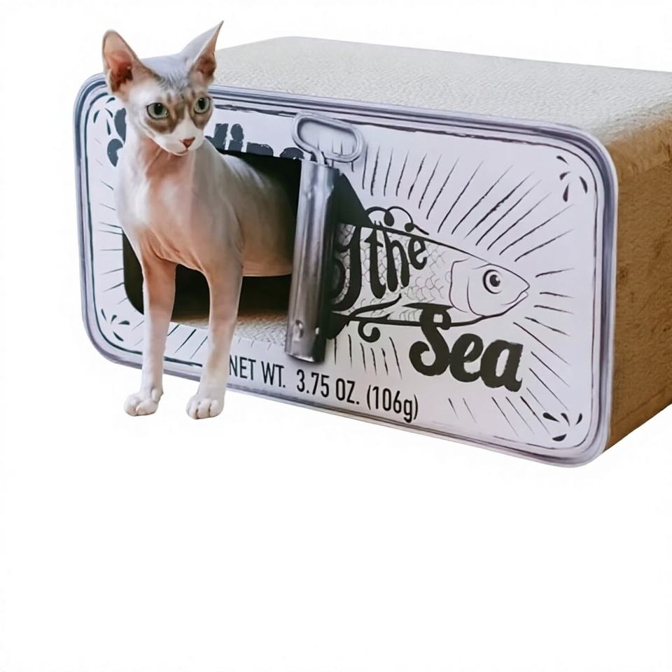 Extra Large Fish Shaped Cardboard Cat Scratching Post Can Style Cat Bed ...
