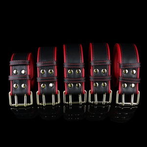 Nuevo Cinturón de Cuero Rojo y Negro, Juego de 5 Piezas de Restricción BDSM DV9010, Equipo de Bondage Ajustable para Adultos - Product Image 4