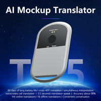 Nouveau modèle T5 Traducteur intelligent IA : Appareil ultra-plat de type carte avec aspiration magnétique pour appels vidéo et interprétation simultanée