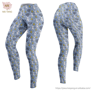 กางเกงเลกกิ้งผู้หญิงพิมพ์ลายต้นคริสต์มาสสีทองเมอร์รี่คริสต์มาสสีดำ - Product Image 5
