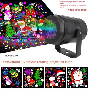 Proyector láser navideño con forma de copo de nieve, 16 patrones, luces LED giratorias impermeables para escenario, decoración navideña, 1 ud. - Product Image 4