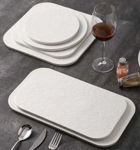 Ceramica bianca utensili da cucina pietra grano piatto quadrato rotondo piatto per bistecca Pasta Fine uso ristorante <span class=keywords><strong>servizio</strong></span> alberghiero - Product Image 2