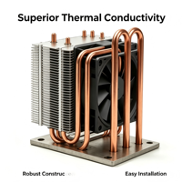 Radiateur en cuivre pur C1100 pour équipement industriel avec base d'ancrage métallique à surface plane