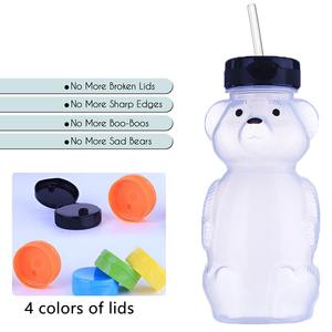 Pe ours boisson tasse dessin animé <span class=keywords><strong>lait</strong></span> thé tasse tasse brosse paille brosse boisson bouteille miel bouteille en plastique bouteille emballage - Product Image 4