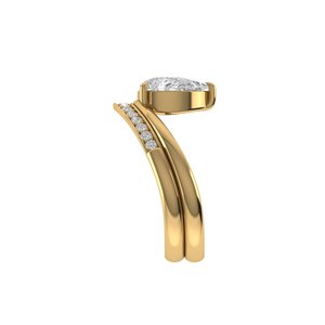 Bague en diamant de laboratoire taille poire, argent 925, or 9 carats, 14 carats, 18 carats pour bijoux féminins - Product Image 3