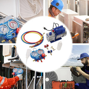 Bomba de vacío de paletas rotativas de una etapa RS-1 para recuperación de refrigerante en HVAC y aire acondicionado automotriz. Kit opcional: Manómetro y manguera BY-VP006 Sin - Product Image 5