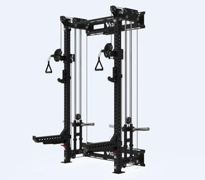 Rack per Squat Funzionale VIGFIT Montato a Parete, Regolabile, in Acciaio Commerciale, Attrezzatura per Palestra e Fitness, con Cavi e Ganci a J - Product Image 1