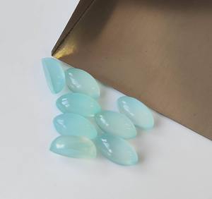 Calcedonia Aqua Natural de Alta Calidad, Gema Suelta, Cabujón Marquise de 2x4mm-15x30mm, Tamaño Calibrado, Efecto de Juego de Color y Fuego para Joyería - Product Image 6