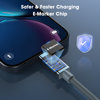 Câble USB4 Justlink 240W 40 Gbit/s 8K 60Hz à paire torsadée avec puce E-Marker, coque métallique argentée tressée pour ordinateur portable, téléphone, station d'accueil, moniteur