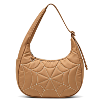 Sac Hobo matelassé motif toile d'araignée kaki pour femme, sac à bandoulière léger, vente en gros d'usine, logo personnalisé
