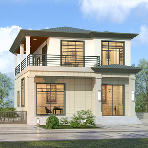 Edificio prefabricado Villa ligera de acero Calibre ligero Marco de acero Hogar con sala de jardín - Product Image 3