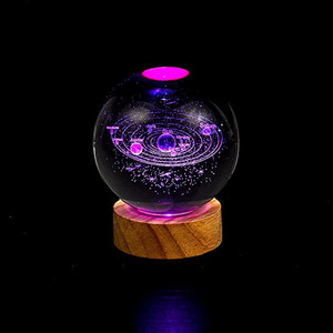 Sfera di Cristallo 3D del Sistema Solare con Luce LED Notturna e Telecomando, Design Galassia e Pianeti, Regalo per Ragazzi e Ragazze - Product Image 1