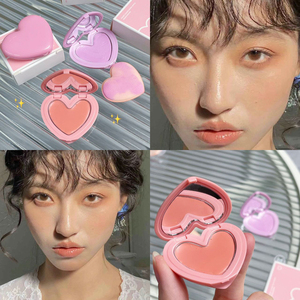 Haz tu propio logotipo Crema de maquillaje de corazón a prueba de agua Resaltador y pigmento de rubor <span class=keywords><strong>Kit</strong></span> de rubor de crema vegana de Belleza Real - Product Image 5
