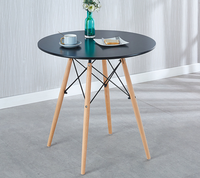 Table de salle à manger nordique en gros, table de salle à manger moderne en bois, table ronde blanche en MDF pour café et cuisine, pour 4 chaises
