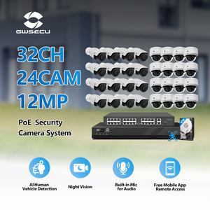 <span class=keywords><strong>Kit</strong></span> NVR PoE GWSECU 32 canaux 24 pièces 12MP avec détection faciale IA 6K 4K 8TB pour entreprise, vision nocturne CMOS, sécurité IP CCTV - Product Image 2