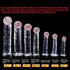 Pene Falso Transparente de Cristal sin Nódulos, Juguete Sexual para Adultos, Palo de Masturbación, Tapón Anal con Fuerte Ventosa para Mujeres - Product Image 4