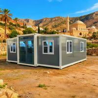 Maison pliable préfabriquée en conteneur extensible de 20 pieds sur 40 pieds, type Granny Flat, Villa mobile préfabriquée de 40 pieds, 2, 3, 4 ou 5 chambres