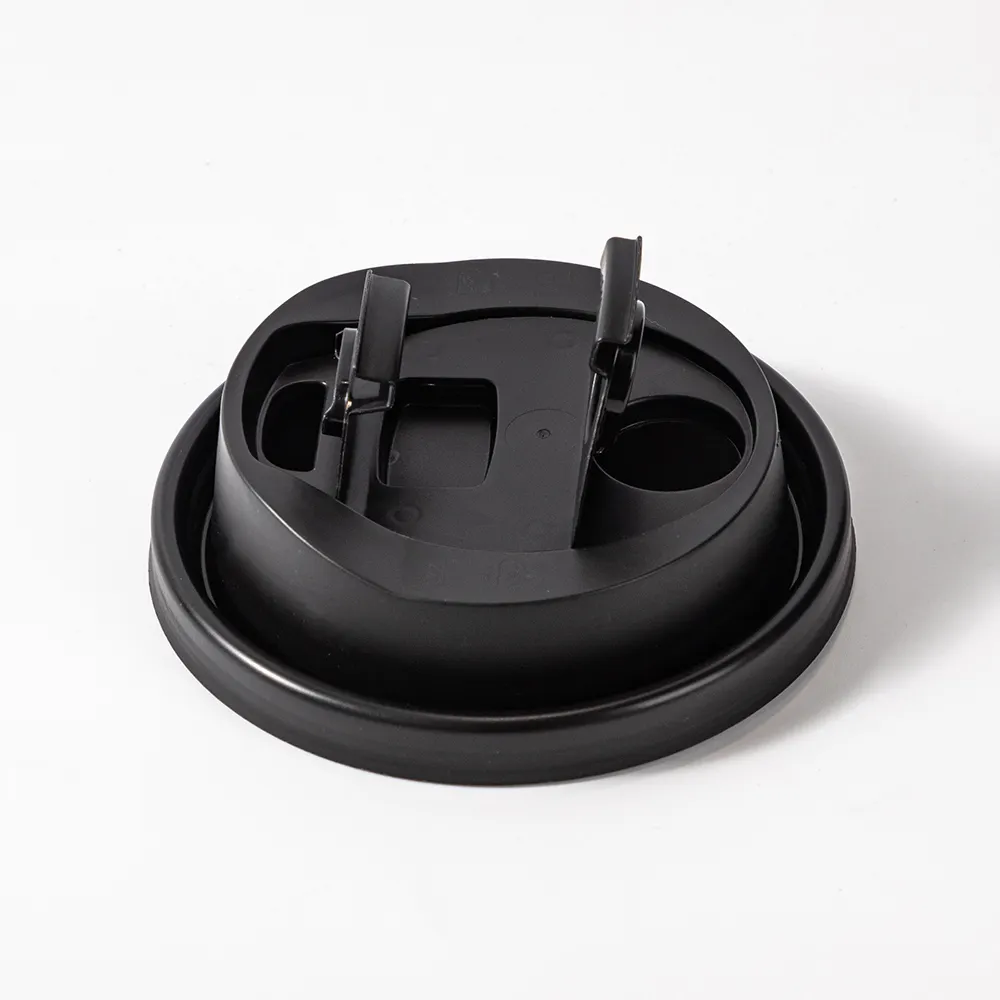 LOKYO Wholesale 90 caliber black pp plastic cup lids cover disposable takeaway hot coffee paper cup lids