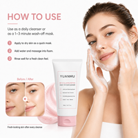 OEM ODM Crème masque nettoyante moussante 2 en 1 affinant les pores, au collagène et niacinamide, hydratante et douce pour le visage, pour peaux sensibles et grasses
