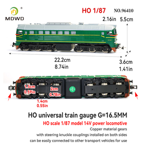 Modèle de scène de <span class=keywords><strong>train</strong></span> vert à l'échelle 1/87, matériel de table de sable DIY, paysage miniature, multi-scènes, jouet télécommandé en métal moulé sous pression - Product Image 3