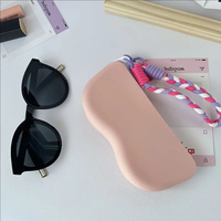 Portable fermeture à glissière étui à lunettes en Silicone souple lunettes lunettes de soleil sac de rangement pochette avec lanière pour voyage