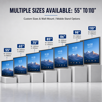 Tableau blanc interactif intelligent Android avec écran tactile LCD 4K UHD de 65 à 75 pouces pour l'éducation