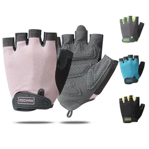 custom logo summer sports pink ladies half finger sport gym gloves women for fitness 2021