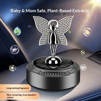 Diffuseur de parfum solaire pour voiture, décoration papillon à rotation lente, désodorisant et ornement parfumé pour voiture