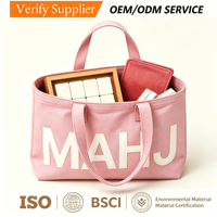 Sac fourre-tout en toile pour Mahjong, sac de shopping tendance, étui de transport pour tuiles, sac de rangement portable pour tuiles de Mahjong avec poignée