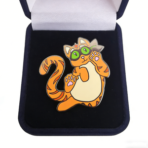 Spille in metallo personalizzate a forma di gatto arancione a buon prezzo, campione gratuito, spille in smalto duro con placcatura in nichel nero per borse - Product Image 5