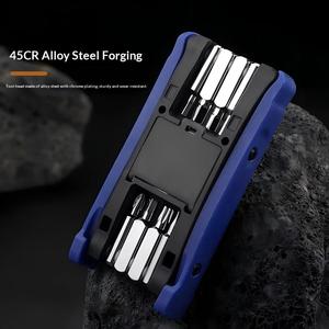 Outil de réparation de pneus multifonctionnel pour vélo, portable, pour VTT et vélo de <span class=keywords><strong>route</strong></span>, avec levier de pneu et patchs de réparation - Product Image 3