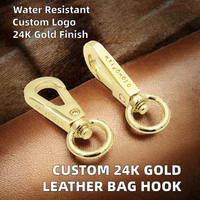 Accessoires de luxe personnalisés GEYI pour sacs, en alliage de zinc, avec logo en relief, fermoir pivotant étanche en or 24 carats, mousqueton pour