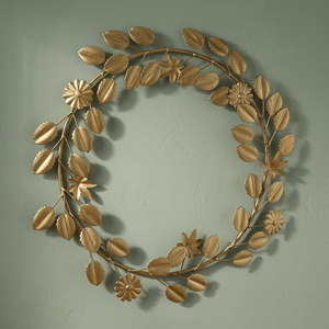 Guirnalda Clásica de Hojas Metálicas, Flores Decorativas Hechas a Mano, Arte Redondo para Colgar en la Pared (Sin Iluminación) - Product Image 6