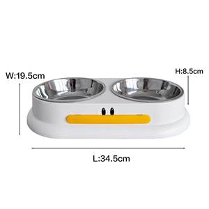 Daoge - Tazón de acero inoxidable para mascotas, plato doble para agua y comida, diseño de patito lindo para perros y gatos - Product Image 4