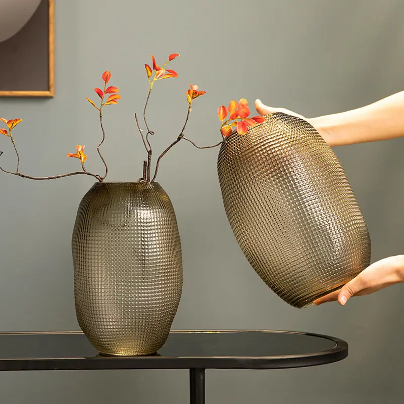 Kreative oberflächen geprägte Glasvase Moderne pinnen hafte Blumenvase aus Wasser für Tisch dekoration