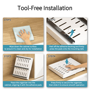 <span class=keywords><strong>Cassetti</strong></span> estraibili a larghezza regolabile per la casa profondo armadio Organizer per armadio da <span class=keywords><strong>cucina</strong></span> senza cornice pentola e padella - Product Image 6