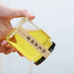 50Ml 80Ml 100Ml 200Ml 280Ml 380Ml 500Ml 730Ml Thủy Tinh Vuông Rõ Ràng Mật Ong Mứt Nước Sốt Jar Lưu Trữ Với Kim Loại Nắp - Product Image 5