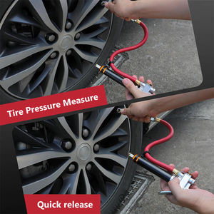 Manomètre de gonflage de pneus robuste à double tête avec tuyau en caoutchouc 120 PSI, accessoires de compresseur d'air compatibles - Product Image 6