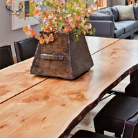 Ensemble de table à manger en bois massif, design moderne, 6 chaises