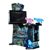 Ultra Firepower 42 LCD 3-en-1 Simulateur Vidéo Machine de Jeu de Tir Arcade pour Enfants avec Pistolet LED Électronique et Monnayeur