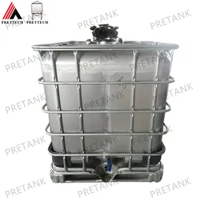 1000L SUS304/316L Stainless Steel With Galvanize Frame Chemical Liquid Food Storage IBC Containers Tank