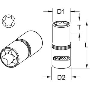 KS เครื่องมือ3/8 "ซ็อกเก็ต Torx E, E18 - Product Image 2