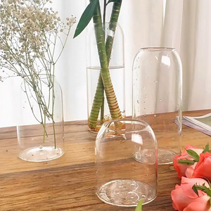 Vaso Vintage Rotondo in Vetro Trasparente, <span class=keywords><strong>Design</strong></span> Cristallino per Decorazioni Domestiche e Set Matrimoniali - Product Image 5