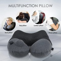 Oreiller de soutien ultra léger portable en forme de U lavable pour voyage en avion, soulage les douleurs au cou
