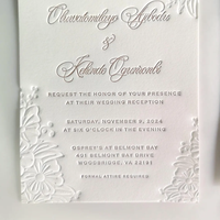 Tarjeta de Invitación de Boda Personalizada con Relieve Exquisito, Papel Hecho a Mano con Borde Decorativo para Invitaciones de Ceremonia de Matrimonio y Fiesta de Compromiso