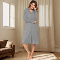 Pyjama d'automne pour femmes européennes et américaines, vêtements de détente à manches longues, respirant, en tricot, avec fermeture à cordon, cardigan devant