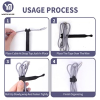 Attaches-câbles en nylon écologiques réglables double face auto-adhésifs résistants à la chaleur avec fixation par crochets et boucles pour la vente en gros