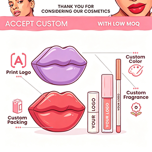 Kit <span class=keywords><strong>de</strong></span> Labios 3 en 1 Personalizado, Color y Fragancia a Elección, <span class=keywords><strong>Caja</strong></span> Metálica con Forma <span class=keywords><strong>de</strong></span> Labios, Bajo MOQ, Marca Privada, Altamente Pigmentado, Set <span class=keywords><strong>de</strong></span> Regalo <span class=keywords><strong>de</strong></span> <span class=keywords><strong>Maquillaje</strong></span> - Product Image 1